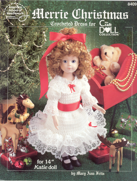 Merrie Christmas Crocheted Dress, Craft Doll Collection