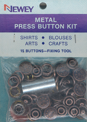 10mm Metal Press Button Bronze Kit with Tool (pkt15)
