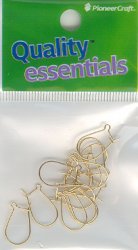 Kidney Ear Wire 15mm Gold 14p - Click Image to Close