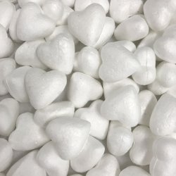 35mm White Polystyrene Foam Heart - Click Image to Close