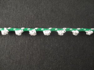 Glitter Braid per mtr; Silver/Emerald
