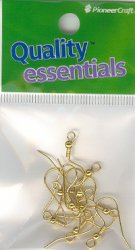 Shepherds Hook 20mm Gold 10p - Click Image to Close