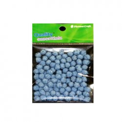 Glitter Pom Pom 07mm; Light Blue 100p - Click Image to Close