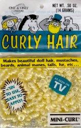 Mini Curl Hair; Sunshine Yellow - Click Image to Close