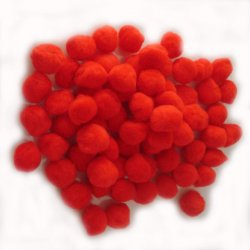 PomPoms 25mm; Red - Click Image to Close