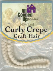 Curly Crepe Wool Hair; White - Click Image to Close