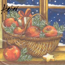 DecoArt Decor Napkin Basket of Apples - Click Image to Close