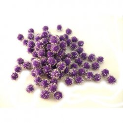 Glitter Pom Pom 10mm; Purple 100p - Click Image to Close