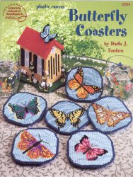 Plastic Canvas Butterfly Coasters - Click Image to Close
