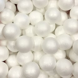 60mm White Polystyrene Foam Ball 100p - Click Image to Close