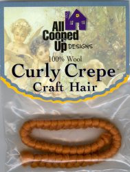 Curly Crepe Wool Hair; Ginger - Click Image to Close