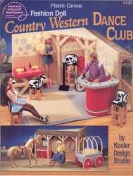 Plastic Canvas Fashion Doll Country Western Dance Club - Click Image to Close