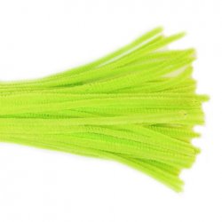 Chenille Sticks 6mm; Neon Green 100p - Click Image to Close