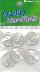 19mm Pearl Look Buttons Pkt 6 - Click Image to Close
