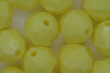 12mm Opaque Facet Yellow 250g - Click Image to Close