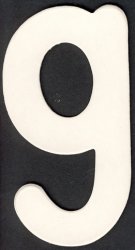 Lower Case Alphabet (g) 1 piece 6.5cm x 12.5cm - Click Image to Close