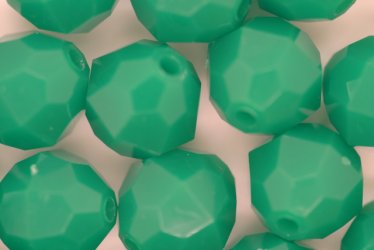 12mm Opaque Facet Dk Green 250g - Click Image to Close