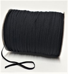 Knitted Elastic 3mm Black Full Roll 320m - Click Image to Close