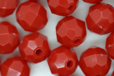 10mm Facet Op Red 250g - Click Image to Close