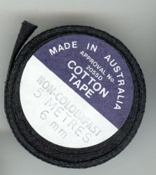 Cotton Tape 6mm x 5 metres Black - Click Image to Close