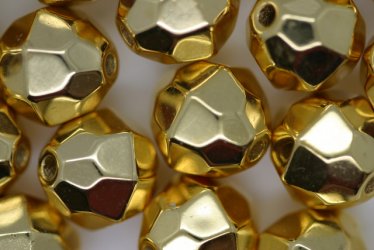 12mm Facet Metallic Gold 50g - Click Image to Close