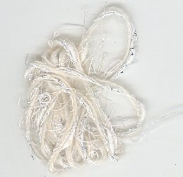 Yarn, Col Off White/Off white & Silver Thread, 70grams - Click Image to Close
