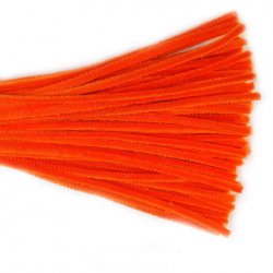 Chenille Sticks 6mm; Orange 100p - Click Image to Close