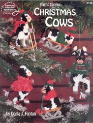 Plastic Canvas Christmas Cows - Click Image to Close
