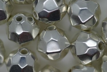 12mm Facet Metallic Silver 50g - Click Image to Close