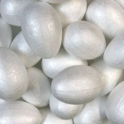 100mm White Polystyrene Foam Egg - Click Image to Close