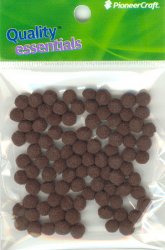 PomPoms 7mm; Brown - Click Image to Close