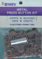 10mm Metal Press Button Bronze Kit with Tool (pkt15) - Click Image to Close