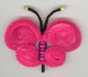 Chenille Stick Butterfly with Beads - Click Image to Close