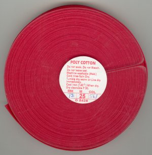 25mtr x 12mm Bias Binding Red Folded