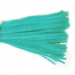 Chenille Sticks 6mm; Turquoise 100p - Click Image to Close