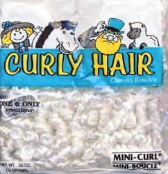 Mini Curl Hair; Winter White - Click Image to Close