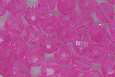 6mm Facet Tr Shocking Pink 250g - Click Image to Close