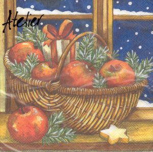 DecoArt Decor Napkin Basket of Apples