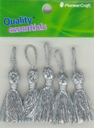 Tassels 35mm S Silver Lurex - Click Image to Close