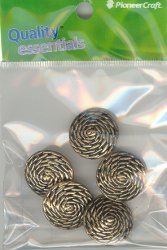 23mm Gold Buttons pkt5 - Click Image to Close