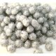 (image for) Glitter Pom Pom 20mm; Silver 100p