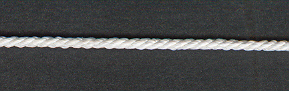 3mm, 3 Ply Cord White per mtr