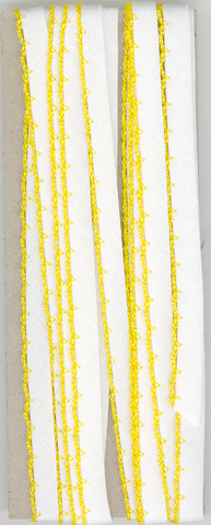 6mm Fancy Bias Binding Lemon Cotton Folded x 3m
