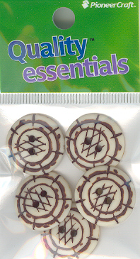 22mm Cream & Chocolate Buttons 5p