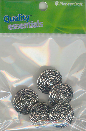 23mm Siver Buttons pkt5