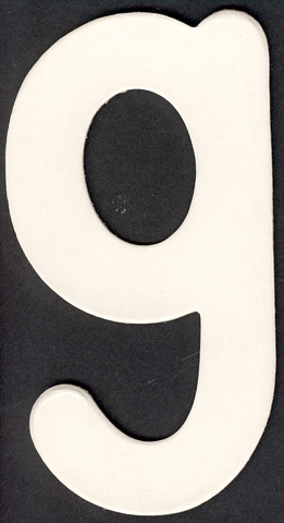 Lower Case Alphabet (g) 1 piece 6.5cm x 12.5cm