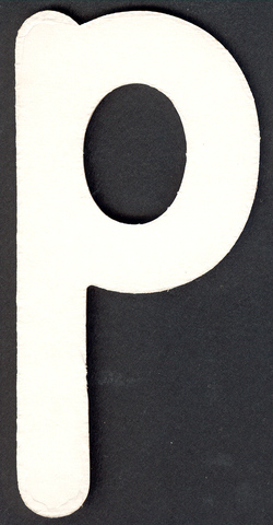 Lower Case Alphabet (p) 1 piece 6.5cm x 13.8cm