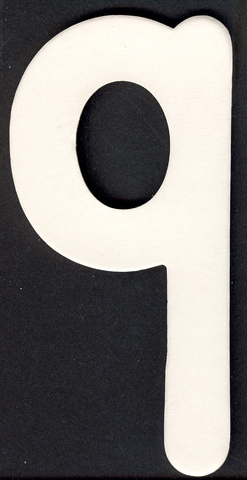 Lower Case Alphabet (q) 1 piece 6.5cm x 13.8cm