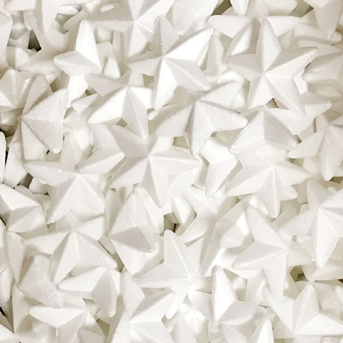 75mm White Polystyrene Foam Star (image for) 75mm White Polystyrene Foam Star