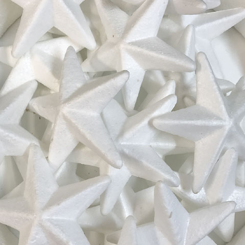 150mm White Polystyrene Foam Star (image for) 150mm White Polystyrene Foam Star